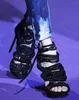 2019 Sexig New Gladiator High Heels Skor Kvinna Sommar Stava Färg Klänning Sandaler Cut Outs Party Shoes Kvinnor Ropes Stiletto Sandaler