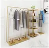 Golden Custom Color Clothing Racks Slaapkamer Meubels Landing Jas Hanger in Doekwinkels Iron Hat Frame Rack Multifunctionele Schoenplank