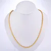 Hiphop gouden kettingen kettingen voor mannen sieraden breedte 4 mm 16-30inch 18K vergulde roestvrijstalen verklaring swag twisted ketting