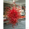 Red Italian Ceiling Lamps 120v-240v LED Bulbs Light Glass Art Lamp Murano Chandelier Modern Decor