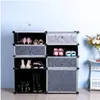 8 x Armoire à chaussures à compartiments multicouches en plastique simple pour rangement à la maison