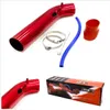 76mm 3 Cold Air Intage Induction Pipe Silicone Vakuumslangklämmor Bil Universal Trim Red Silver Blue Aluminium Tube 342o