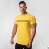 Casual Mens T-shirts Snabbtork Tight Fitness Running T-tröjor Män Kortärmad Gym Kompressionskjorta Mens Sportkläder med M-2XL