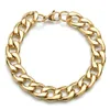 Prosta bransoletka łańcuchowa ze stali nierdzewnej dla męskiej bransoletki klasyczne kubańskie linki bransoletki złote akcesoria srebrne biżuteria dla kobiet mężczyzn