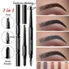 3 I 1 Vattentät multifunktionell automatisk ögonbryn Pigment Makeup Kit Eyebrow Pencil med borst naturlig långvarig färg 227994520