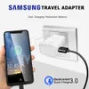 OEM 2 in 1 S10 fast charger kits type c able 9V 1.67a EU US home traval usb wall charge adapter S10 S9 1.2m cable with retail package