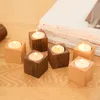 Candlestick scented candle holder cube wooden creative aromatherapy wood nordic home decor church party table decoration