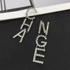 Whole trendy Popular fashion luxury designer exaggerated glitter diamond rhinestone letter CHA dangle chandelier stud earrings260U