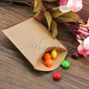 Boîte à bonbons en forme d'oreiller, 100 pièces, boîte-cadeau pour décor de fête de mariage, Kraft brun, entier 9cm x 13cm x 35cm7550937