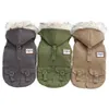 Winter Dog Clothes Faux Fur Collar Dog Coat for Small Warm Windproof Fleece Lined Puppy Jacket