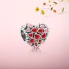 Authentic 925 Sterling Silver Red enamel Love Heart Charms retail box European Bead Charms Bracelet jewelry making accessories2818