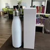 500ml Sublimation leere Getränkeflasche Sport-Edelstahl-Wasser Trinkflasche Insulated Vakuumflasche für Kinder Schule A07
