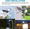 Stock negli Stati Uniti + CNSUNWAY 60W 180W Lampione stradale solare a LED di qualità eccellente con telecomando oscuramento / temporizzazione IP65 impermeabile per cantiere stradale Garde
