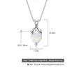 Wholesale-Heart Shape Created Blue Pink White Opal Necklace 925 Sterling Silver Pendant Jewelry Romantic Gift Ideas For Wife(Lam Hub Fong)