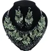 웨딩 쥬얼리 크리스탈 라인 스톤 나비 목걸이 귀걸이 세트에 대한 여성 아프리카 신부 보석 세트 7 색