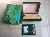 2pcs Luxo de luxo de alta qualidade relógio verde cartão original caixas de madeira para perpétuo 116660 116610CosMograph Watches225i