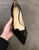 Ontwerper vrouw suede ruches hoge hak schoenen jurk schoenen slip-on celebrity middelste hiel 5 cm puntige tenen sexy stiletto feest schoenen met doos
