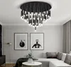 LED Modern Chandelier Para Designer jantar sala Matte Black para Decoração Multi-cabeça Quarto Fixtrues Iluminação Suspensos MYY
