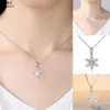 Fashion- Women Fashion Jewelry Choker Snowflake Shape Rhinestone Pendant Lobster Claw Clasp Necklace Casual Party