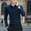 Camisa de hombre, vestido de fiesta de boda de lujo, camisa de manga larga, camisas de negocios para hombre, vestido Social masculino grande