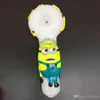 Glow In The Dark Bee Hand Pipes 5 inch Heady Tobacco Water Pipe new honeycomb crack dry herb tobacco bong