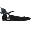 Sophia Webster Butterfly Wings Flats Round Toe Flats Black Suede Muli Mule Ballet Ali Ali Dress Dress Shoe 5623503