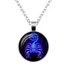 Nova Moda Galaxy 12 Design de Constelação Zodíaco Pingente Colar Signo Horóscopo Astrologia Para Mulheres Homens Cabochão de Vidro