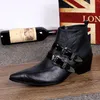 Western Cowboy Boots Men Black High Top Genuine Leather Men Boots Botas Hombre Botas Militares, Big Size US6-12, EUR38-46