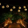 Golden Silver Morocco Balls Solar LED Strings Light Outdoor Waterproof Garden Lights Holiday Decoration Lighting String