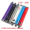 50pcs DHL Evod Batterie Torsion II Vaporisateur 510 Fil 3.3V --- 4.8 V Mod Tension VS Vision Spinner 2 Vaper Cigarette Électronique Vape