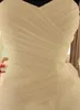 Romantico arruffato organza scollo a cuore vita asimmetrica abiti da sposa a-line pieghettati con lacci indietro abiti da sposa da sposa