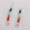 Uniek ontwerp 7 Chakra Natuursteen Lotus Owl Love Hanger Dangle Earring voor Vrouwen Meisjes Mode Vintage Yoga Drop Earring Sieraden Gift