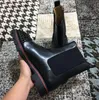 Botas de roca de moda con tachuelas con pinchos Negro Cuero genuino Parte inferior Red Men Boot Toble Bootie Reds Sole Melon Spikes Plano Alto Top Zapatos