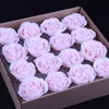 16 unids/caja jabón hecho a mano cabeza de flor de rosa para regalo del día de la madre jabón creativo cabeza de rosa caja de regalo de San Valentín flor artificial
