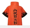 Japan Anime Naruto Hokage 6 costume cosplay del capo del mantello a maniche corte unisex Uniforme Full Set (Asian Size)