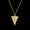 Fashion- Wholesale 2017 New Fashion Pendant Necklace Brass Long Chain Pizza Statement Necklace For Women Wedding Party Christmas Gift