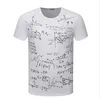 夏の男性の半袖Tシャツデザイナークリエイティブ数学式プリントトップラウンドネック半袖Tシャツ