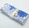 Flower Silk Fabric Roll Travel Jewelry Cosmetic Bag Women Gift Folding Makeup Storage Bag Portable 3 Zipper Pouch Drawstring Bag3494660