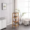 Gratis frakt USA Stock WholeSales Four-Layer Shelf Bamboo Garderobe Träfärg