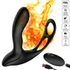 Heating Cockrings Prostata Massager Man 10 Speeds Wireless Remote Control USB Charging Sex A654