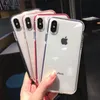 Étui Transparent d'affaires pour iPhone X XS Max XR 6 6S 7 8 Plus résistance aux chutes du corps souple coque arrière de téléphone en TPU cadeau