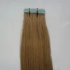 Tejp i mänskliga hårförlängningar 40st 100g dubbeldragna remy hår rak osynlig hud weft pu tejp på hårförlängningar8450729