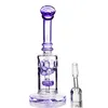 8,4 Zoll lila dunkelgrüne Bong Klein Recycler Dab Rigs dicke Glaswasserbongs Rauchglaspfeifen Kleine Bong mit 14-mm-Banger