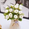 Artificial rose bouquet silk flowers wedding decorations flower height about 28cm include 5 branches 15 rose flower heads