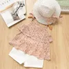 Nuovi set di abbigliamento per neonate 2019 Abbigliamento estivo per bambini Halter in chiffon floreale + Pantaloncini ricamati Abbigliamento per bambini in paglia