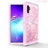 For Samsung S20 Ultra Note10 Mil-Grade Protection Plus Drop Protection Dust Proof Plug Quicksand robot Glitter Phone Case Cover