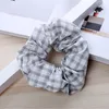 Houndstooth الشعر scrunchie لازمها التعادل لحبل حامل النساء فتاة ذيل حصان القماش القطني منقوش الشعر scrunchies شعر hairbands عصابات FQ0925B