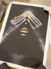 Mano nera e labbra dorate Donna nuda Pittura su tela Cuadros Poster e stampe Immagine di arte della parete per soggiorno8263681