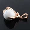 WOJIAER Natural White Turquoise Stone Round Bead Dragon Claw Gold Pendant & Necklace Gem Jewelry N3100