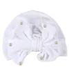 Infantis Indian Baby Chapéus Meninas Sólidos Big Bow-tie Pérola Caps Crianças Designer Slouchy Gorros ouro Crânio Velvet Caps Cap Outdoor menina da criança